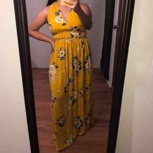 Yellow Floral Boho Maxi Dress ⚡️